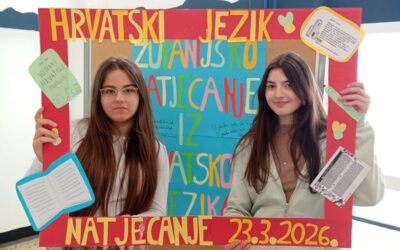 ŽUPANIJSKO NATJECANJE IZ HRVATSKOGA JEZIKA – Martina Matijaš prva, Anđela Tošić sedma